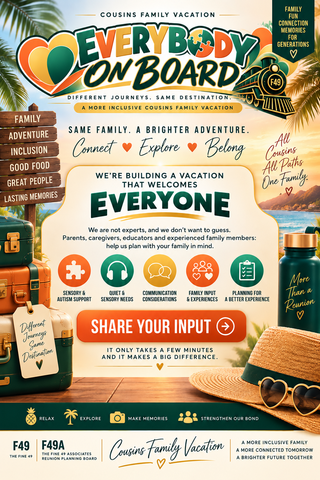 Everybody On Board Cousins Family Vacation flyer